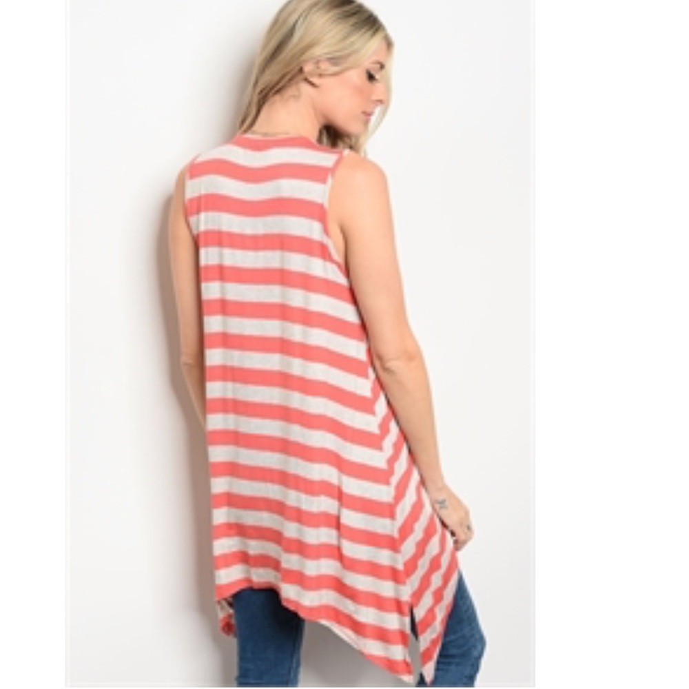 ☕️Classic Coral Striped Tunic🌟 - Picture 4 of 4
